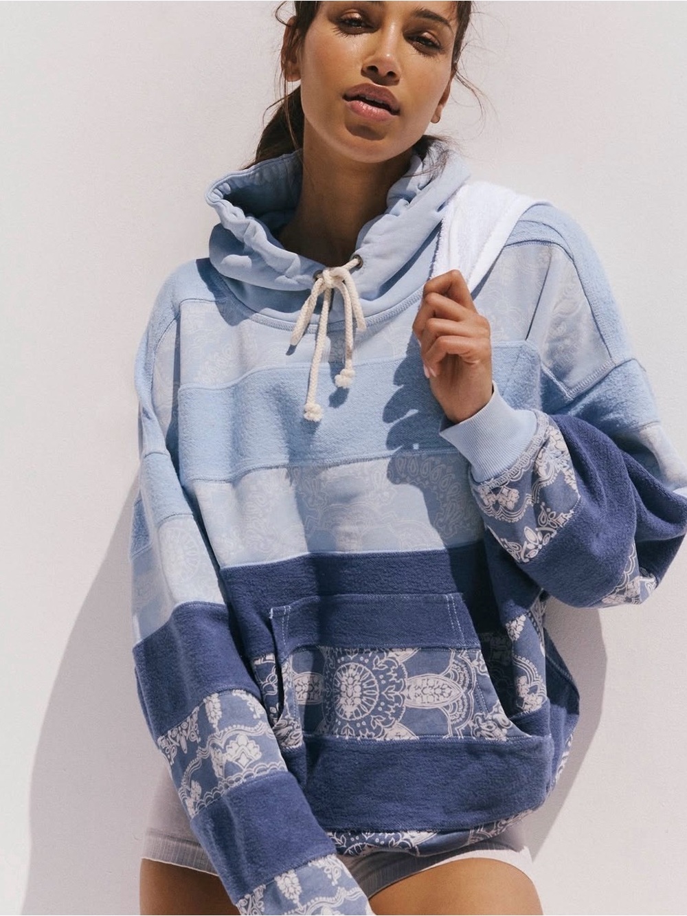 Free People Final Call Bandana Hoodie OVERSIZED MSRP $168 NWT